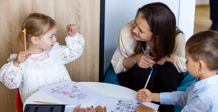 Child-friendly space at the Ministry of Labour and Social Protection, Moldova 2024. 