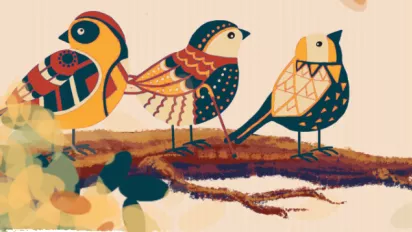 Drawing of birds, ITC ILO graphic design